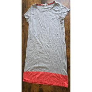 Boden Colorblock Tee Dress – Gray & Coral – Size US 6L / UK 10L